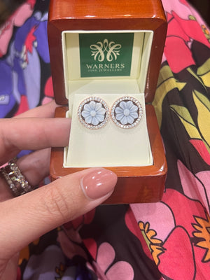 Cameo Studs - Floral - Medium
