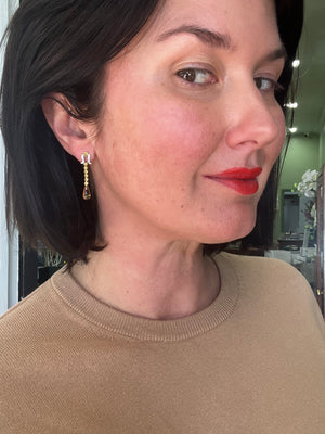 Citrine and Diamond Earrings in 9ct Yellow Gold
