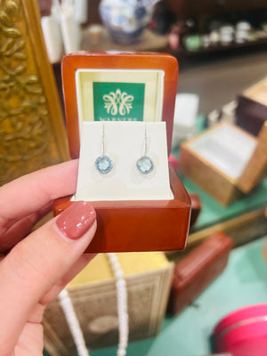 Sky Blue Topaz Earrings in 9ct White Gold