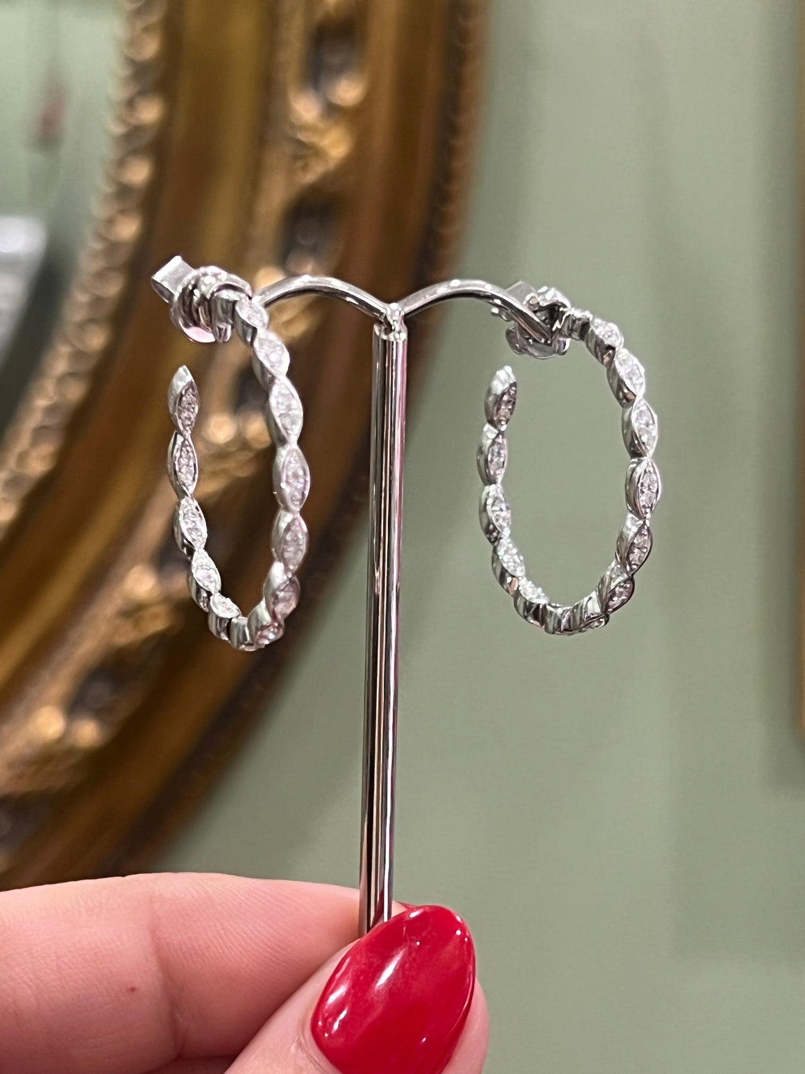 Diamond Hoops - Half Carat - 9ct White Gold