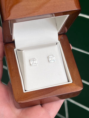 Baguette Diamond Studs in 18ct white gold
