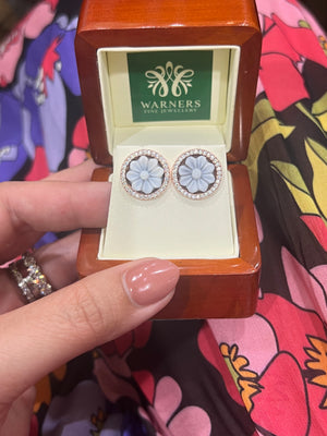 Cameo Studs - Floral - Medium