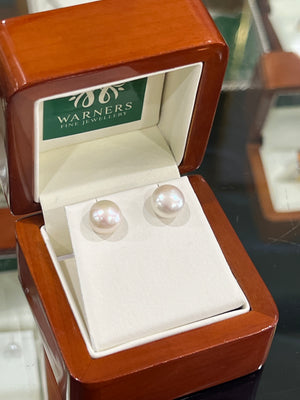 Special Pearl Studs - 9mm - Sterling Silver
