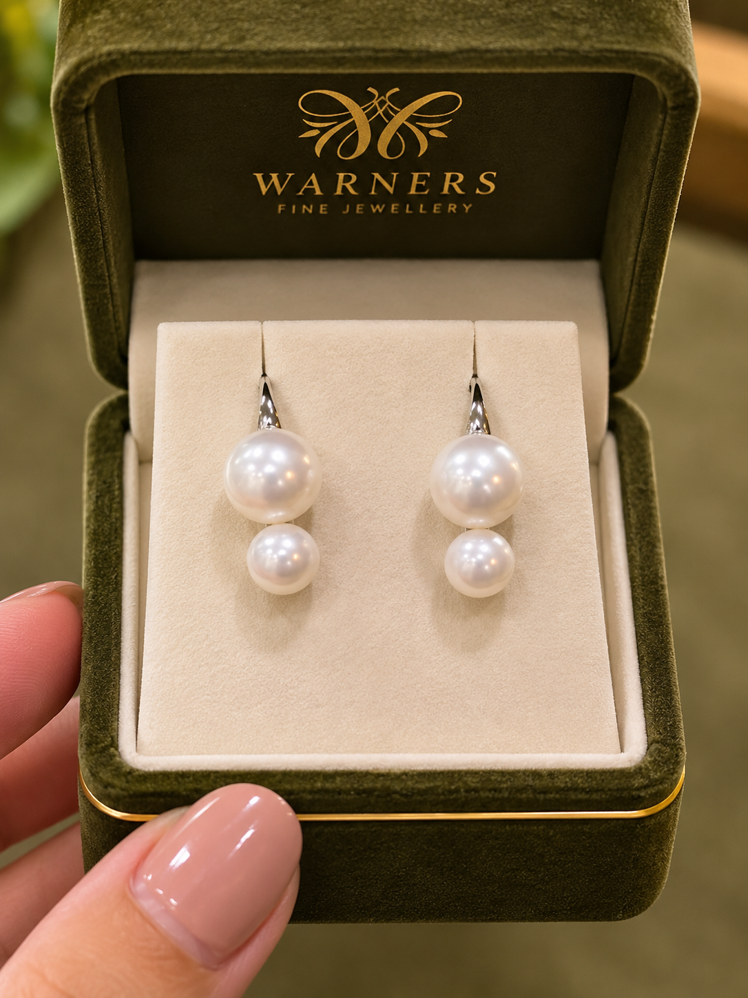 Double Freshwater Pearl Drop Earrings in Sterling Silver