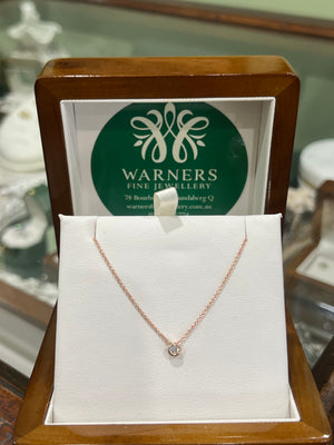 Floating Diamond Necklace in 9ct Rose Gold (0.10ct)