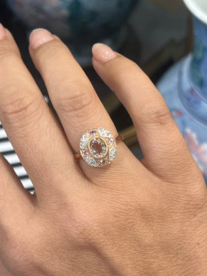 Morganite Diamond and Pink Tourmaline in 9ct Rose Gold