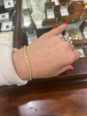 Diamond Bezel Set Tennis Bracelet in 18ct Yellow Gold