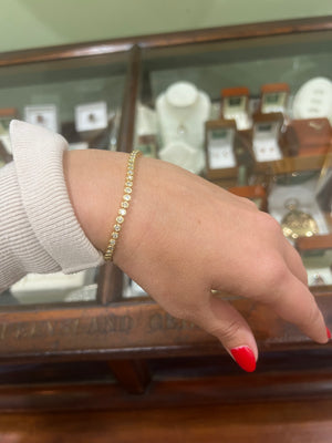 Diamond Bezel Set Tennis Bracelet in 18ct Yellow Gold