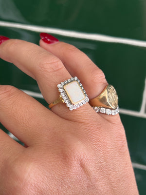 Opal and Diamond Ring in 9ct Yellow Gold
