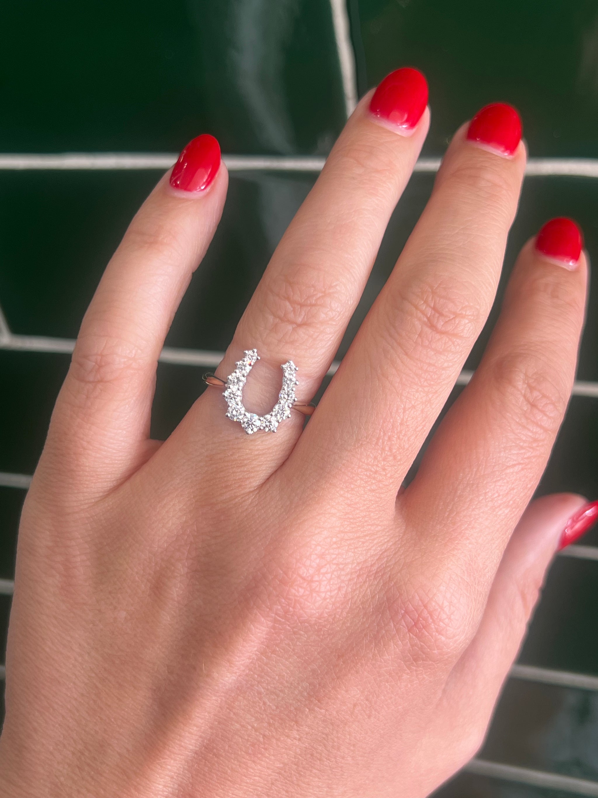 Petite Diamond Horseshoe Ring in 9ct Gold