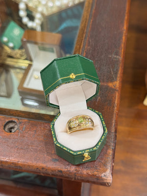 Peridot and Diamond Ring in 9ct Yellow Gold