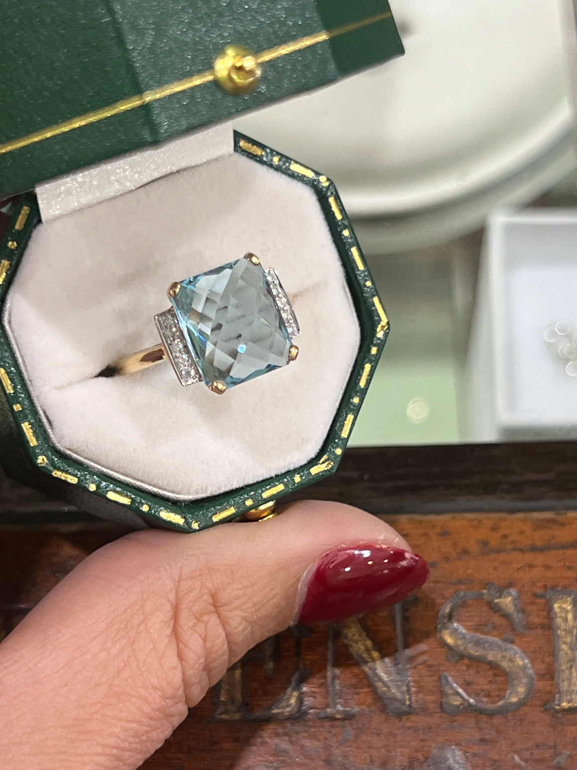 Topaz and Diamond Ring in 9ct Yellow