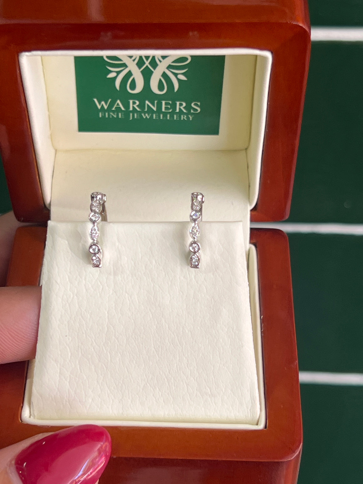 Diamond Huggies 9ct White Gold