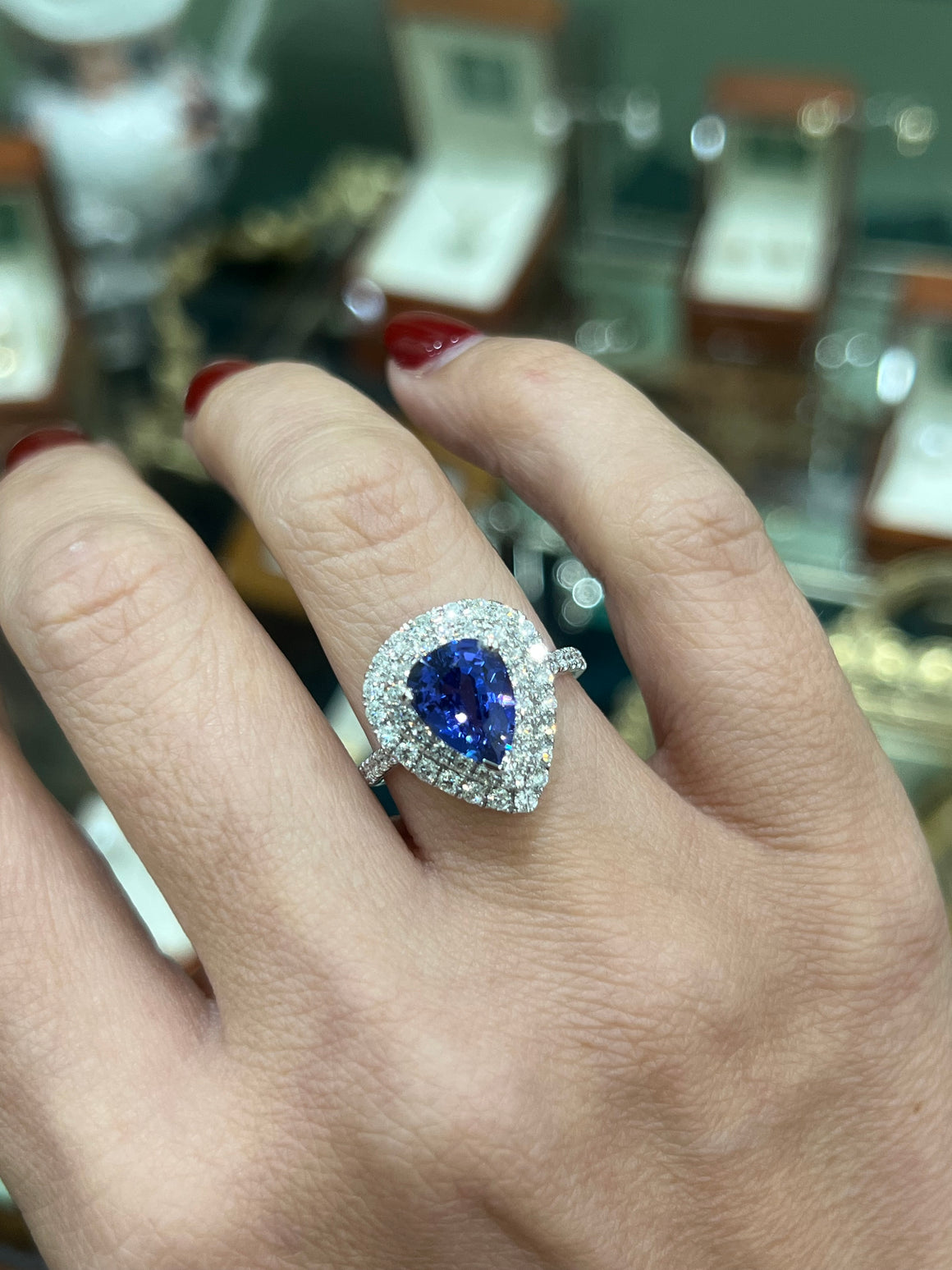 Tanzanite and Diamond in 18ct White Gold