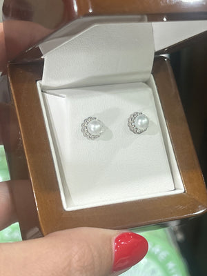 Australian South Sea Pearl and Diamond Earrings in 18ct White Gold