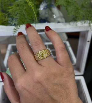Yellow and Parti Sapphire Ring in 18ct Yellow Gold