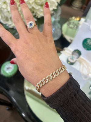 Diamond Chain Bracelet 5.20ct in 18ct Yellow Gold