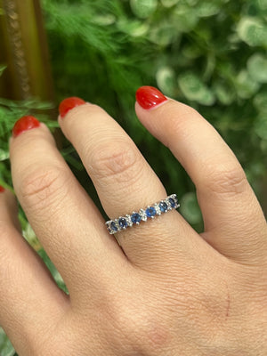 Sapphire and Diamond Ring in 9ct White Gold
