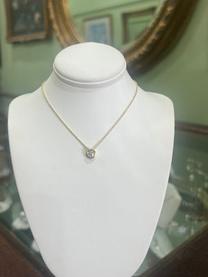 Solitaire Diamond Necklace in 18ct Yellow Gold - Round 0.40