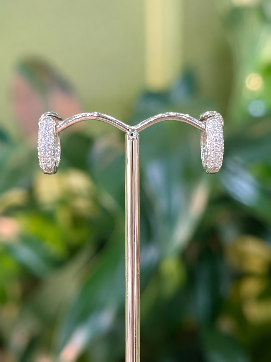 Diamond Huggies in 9ct White Gold