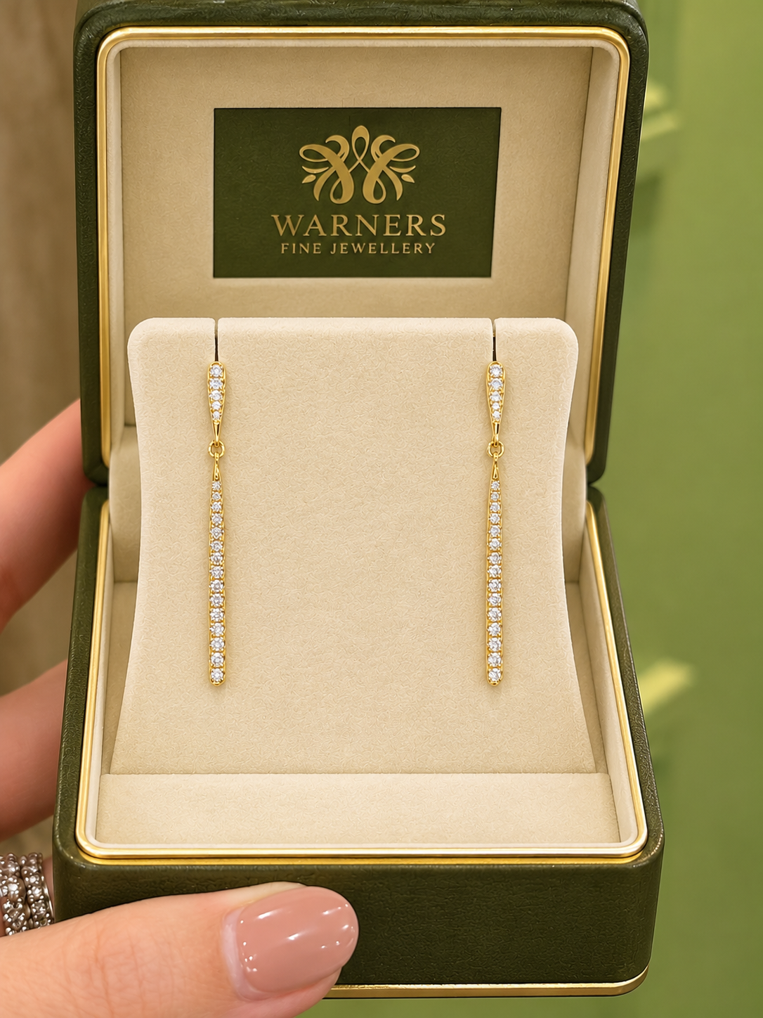 Diamond Drop Earrings in 18ct Yellow Gold