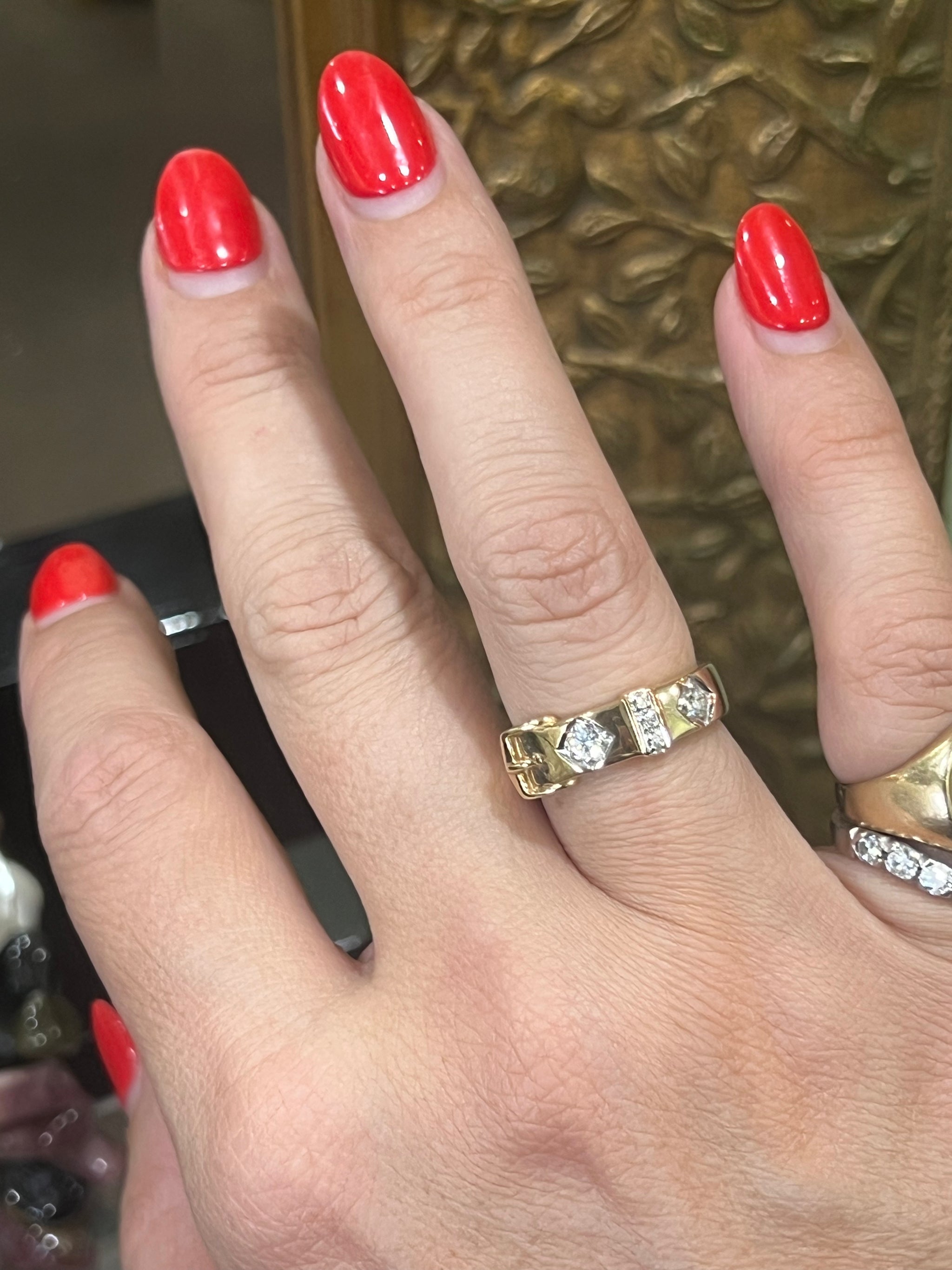 Diamond Buckle Ring in 9ct Yellow Gold