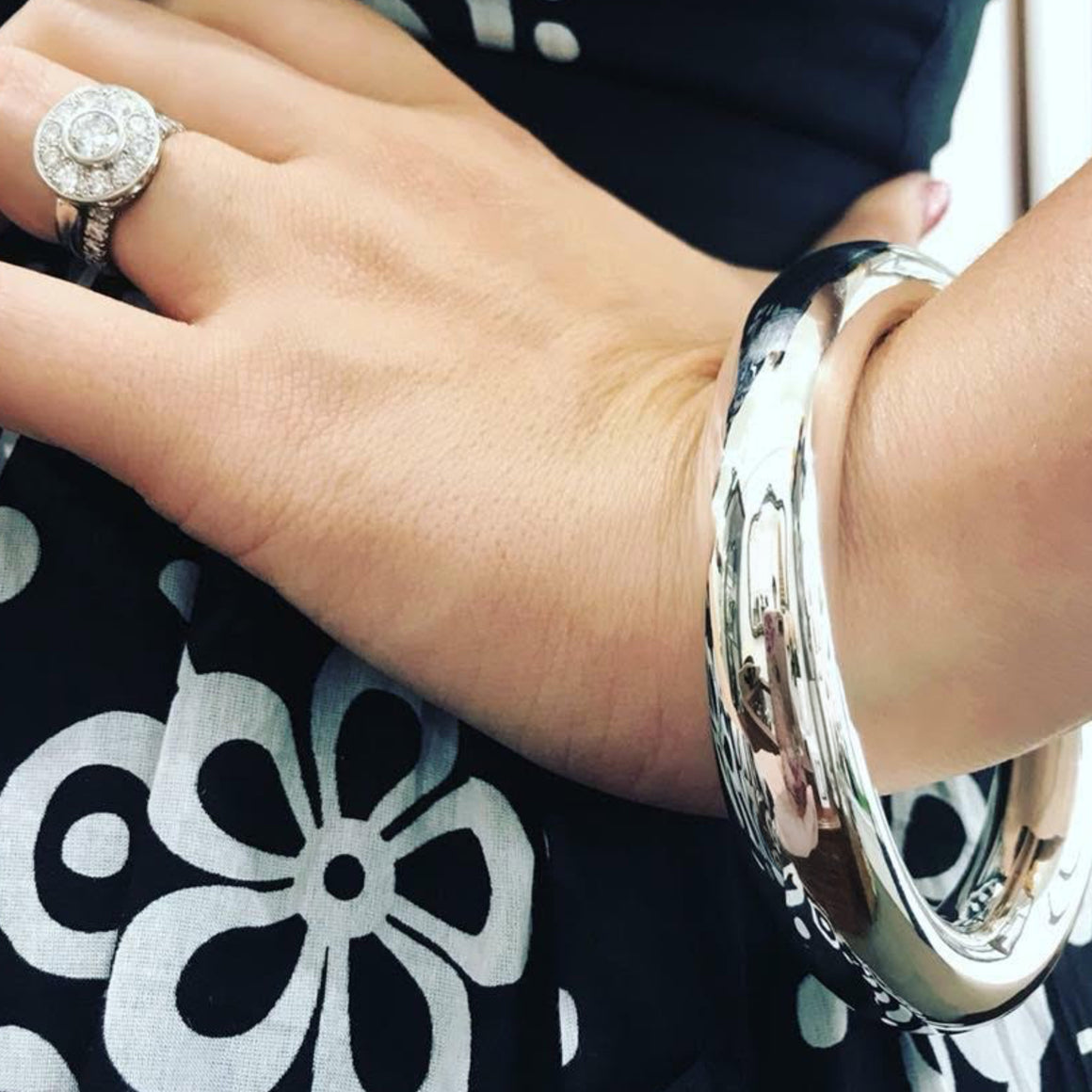 Sterling Silver Golf Bangle LARGE - 14mm