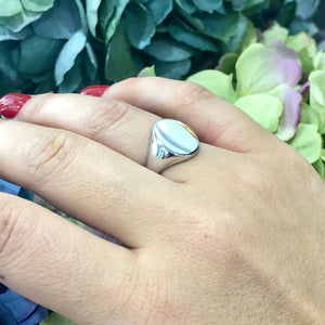 Classic Signet Ring, in 9ct White Gold.