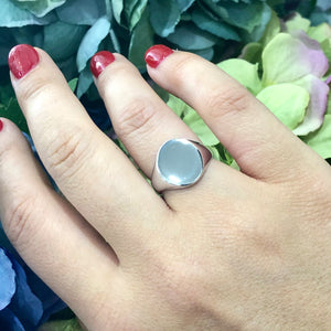 Classic Signet Ring, in 9ct White Gold.