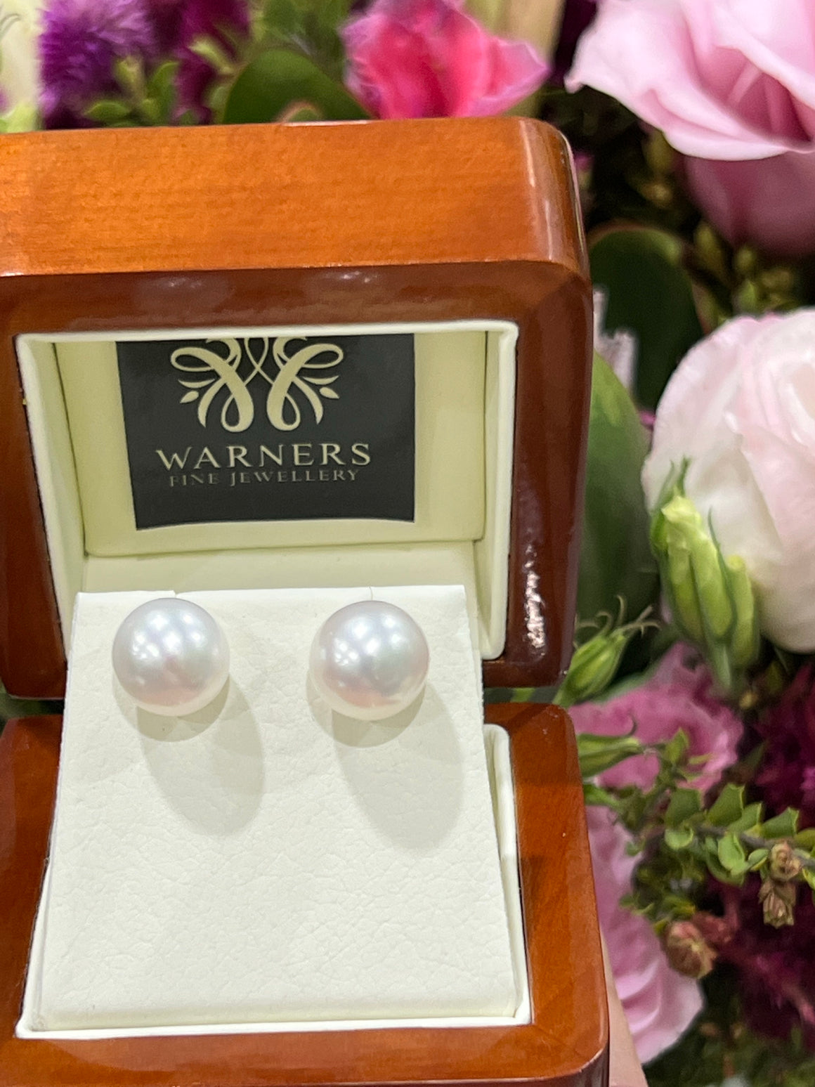Round Pearl Studs - 10mm - Yellow Gold