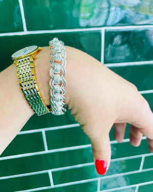 Sterling Silver Ornate Roller Bracelet