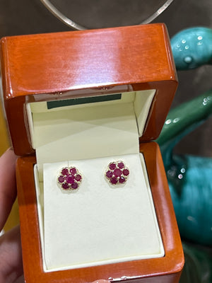 Ruby Earrings in 9ct Yellow Gold