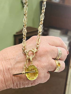 Lemon Quartz and Diamond Enhancer in 9ct Yellow Gold