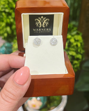 Baguette Diamond Studs in 18ct white gold