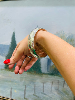 Sterling Silver Comfort Style Bangle LARGE - 18mm