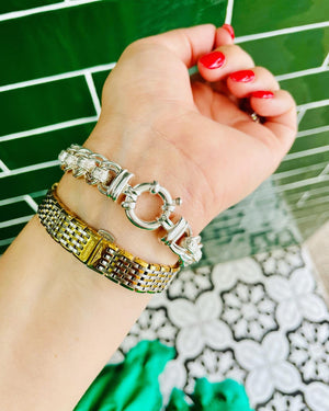 Sterling Silver Ornate Roller Bracelet