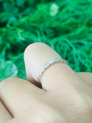 Marquise Half Set Diamond Band in 18ct White Gold (0.25ct)